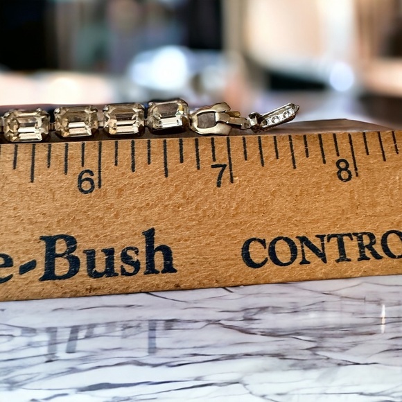 Crystal Silver Tone Tennis Bracelet - Picture 2 of 3